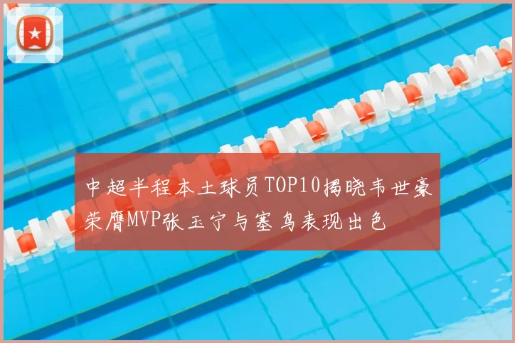 中超半程本土球员TOP10揭晓韦世豪荣膺MVP张玉宁与塞鸟表现出色